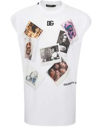 Dolce & Gabbana - T-Shirt À Imprimé Photographique Et Patch Logo - Lyst