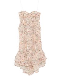 Zimmermann - Rebellion Ruffled Midi Dress - Lyst