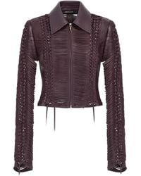 Roberto Cavalli - レザーボンバージャケット - Lyst