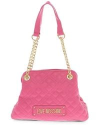 Moschino - Logo-Detail Quilted Shoulder Bag - Lyst