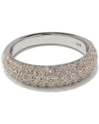 Tom Wood 'Liz' Ring mit Kristallen - Mettallic