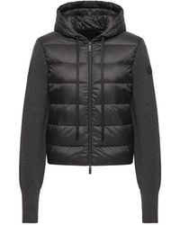 Moncler - Cardigan À Empiècement Matelassé - Lyst