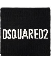 DSquared² - Logo Intarsia-Knit Wool Scarf - Lyst