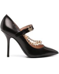 Moschino - 100mm Crystal-embellished Leather Pumps - Lyst