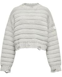 MM6 by Maison Margiela - Cropped Sweater With Ribbed Knit - Lyst