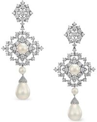 Anabela Chan - 14K And Rhodium Vermeil Pixelise Pearl And Diamond Earrings - Lyst