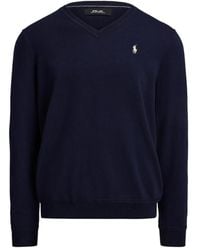 Ralph Lauren - V-Neck Long-Sleeve Sweater - Lyst