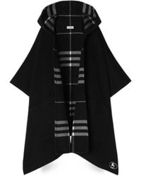 Burberry - Check Cashmere Hooded Cape - Lyst