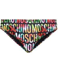 Moschino - Logo-Print Floral-Pattern Swim Briefs - Lyst