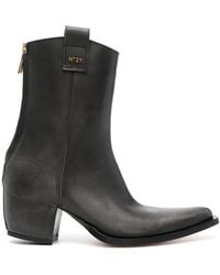 N°21 - 60Mm Pointed-Toe Leather Ankle Boots - Lyst
