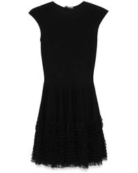 McQueen - Lace Knit Ruffle Dress - Lyst