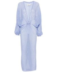 L'idée - Drembellished Pleated Maxi Dress - Lyst
