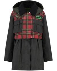 Barbour - X Ganni Mantel Mit Karomuster - Lyst