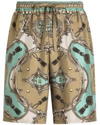 Dolce & Gabbana - Cargo-Print Washed Silk Twill Vanity Bermuda Shorts - Lyst