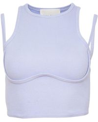 Fleur du Mal - Strappy Ribbed Tank Top - Lyst