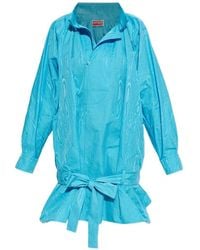 KENZO - Robe Volantée À Détail Noué - Lyst