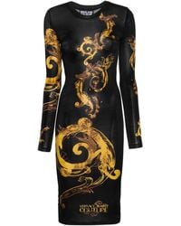 Versace - Robe mi-longue à imprimé Watercolour Couture - Lyst