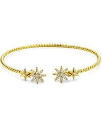 Velora Vie - Pavé Starburst Open Cuff Bracelet - Lyst