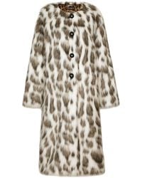 Dolce & Gabbana - Manteau en fourrure artificielle à imprimé léopard - Lyst