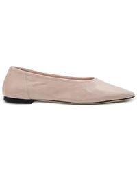TOTEME - Pointed-Toe Leather Ballet Flats - Lyst