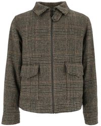Aspesi - Short Structured Jacket With Classic Checkered Pattern - Lyst