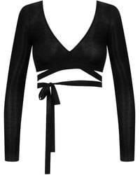 Maison Close - La Femme Amazone Ribbed Wrap Top - Lyst