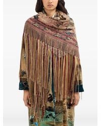 Pierre Louis Mascia - Fringe-Trim Floral-Print Scarf - Lyst