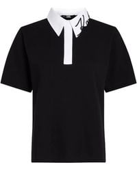KARL LAGERFELD - Signature Polo Top - Lyst