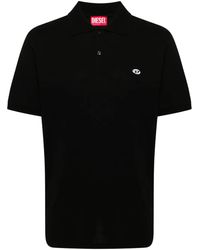 DIESEL - Cotton Polo With Embroidered Logo - Lyst
