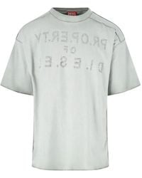 DIESEL - Relaxed Cotton T-Shirt With Front And Back Print - Lyst