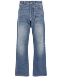 Miu Miu - Vaqueros Rectos Con Logo Bordado - Lyst