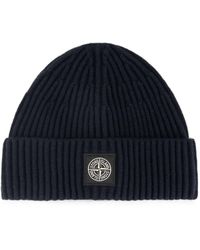 Stone Island - Ribbed-Knit Beanie Hat - Lyst
