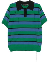 ANDERSSON BELL - Damaged Striped Polo Shirt - Lyst