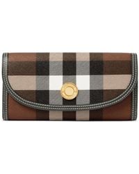 Burberry - Check-Pattern Leather-Trim Wallet - Lyst
