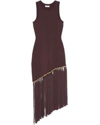 Sandro - Fringe-Trim Midi Dress - Lyst