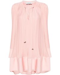 Lanvin - Long Sleeve Flare Pleated Dress Clothing - Lyst