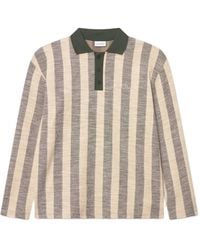 Les Deux - Striped Long-Sleeve Polo Shirt - Lyst