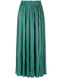 Ulla Johnson - Pleated Satin Midi Skirt - Lyst