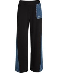 KARL LAGERFELD - Denim Panel Sweat Trousers - Lyst