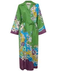 ALÉMAIS - Nanci Floral-Print Maxi Shirt Dress - Lyst