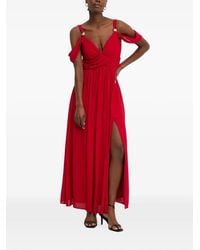 Morgan - Cold-Shoulder Side-Slit Maxi Dress - Lyst