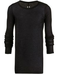 Rick Owens Tecuatl Sheer Longline Top - Black