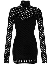 Philipp Plein - Long-sleeved Mesh Short Dress - Lyst