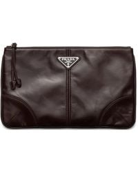 Prada - Leather Clutch - Lyst