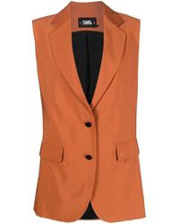 Karl Lagerfeld - Longline Tailored Waistcoat - Lyst