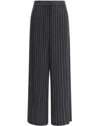 Giorgio Armani - Pantalones acampanados con motivo de rayas diplomáticas y lentejuelas - Lyst