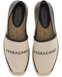 Ferragamo - Logo-Print Flat Espadrilles - Lyst