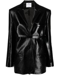 Courreges - Jacket With Painted Finish And Strap Detail - Lyst
