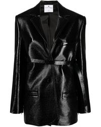 Courreges - Jacket With Painted Finish And Strap Detail - Lyst
