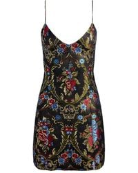 Alice + Olivia - Robe Courte Tayla À Fleurs En Brocart - Lyst